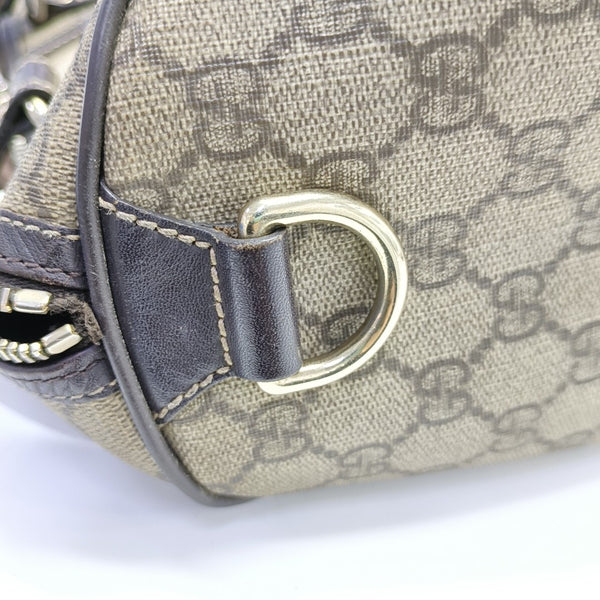 Monogram Coated Canvas Top Handle Bag Brown