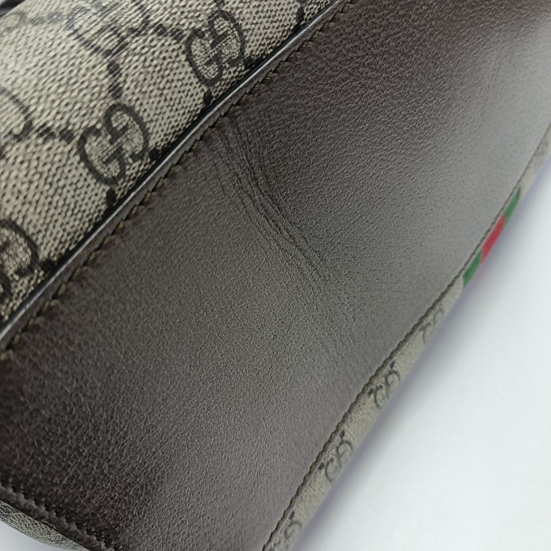 Ophidia Medium Monogram Coated Canvas Beige