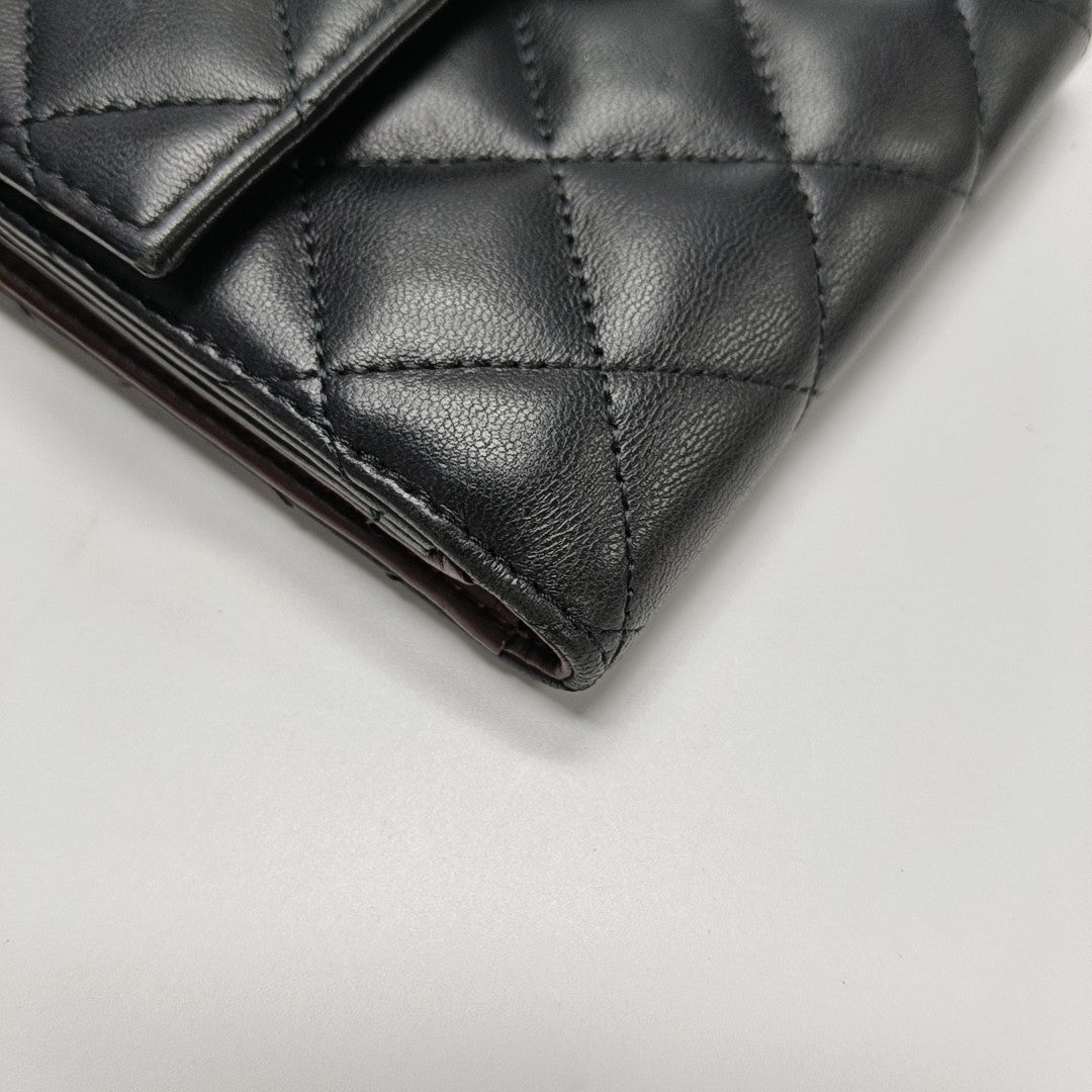 Quilted Lambskin Wallet Black