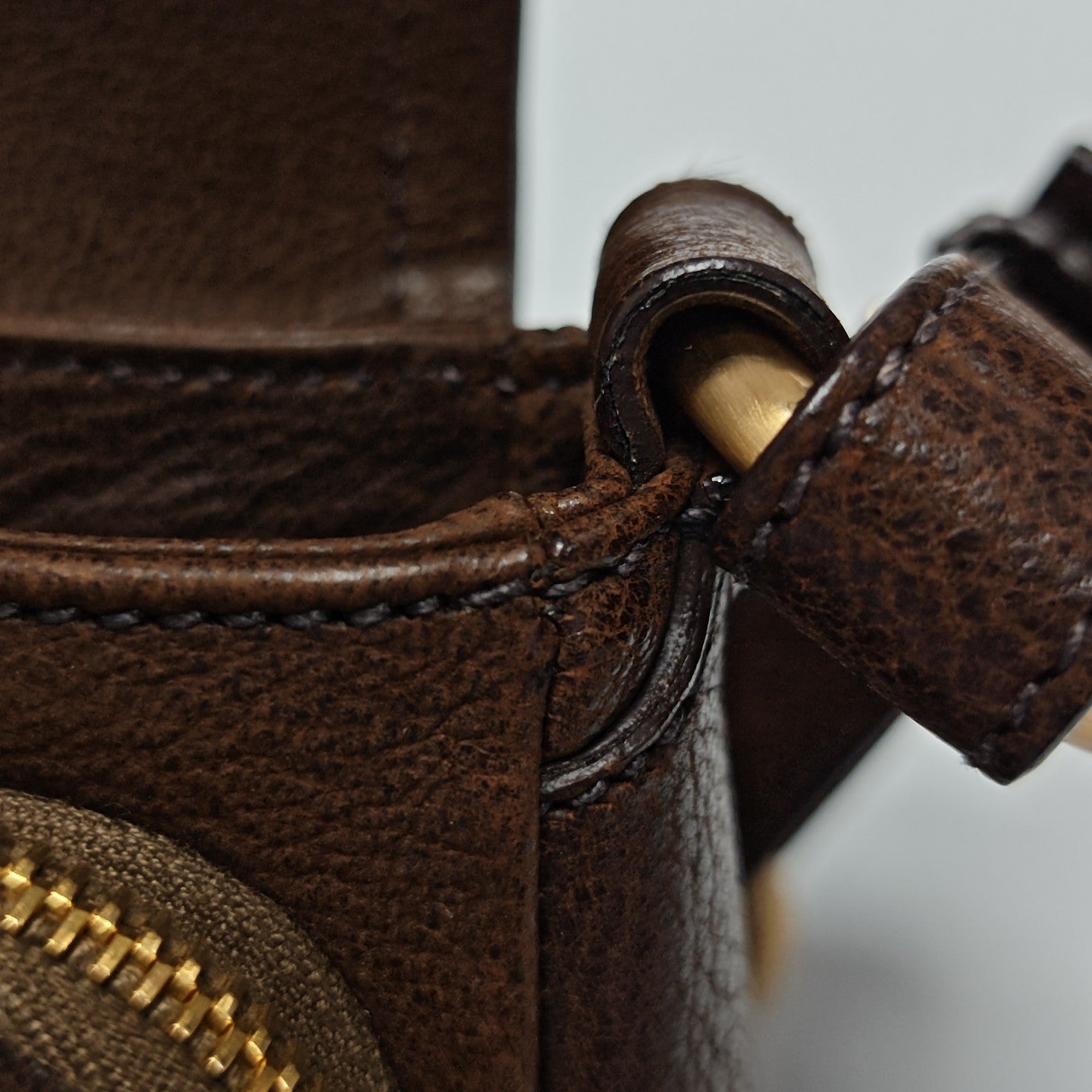 Calfskin Top Handle Bag Brown