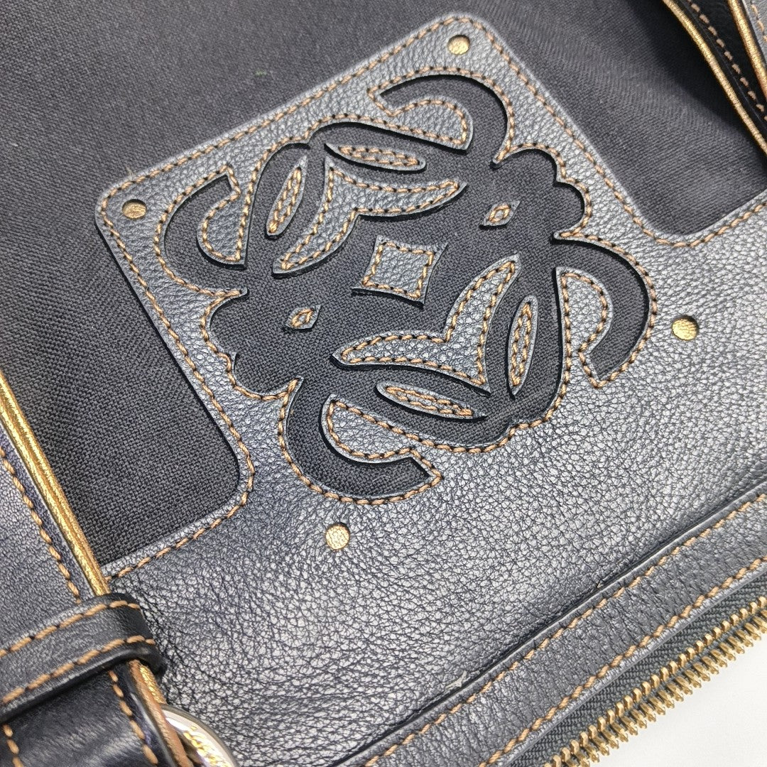 Canvas Top Handle Bag Black
