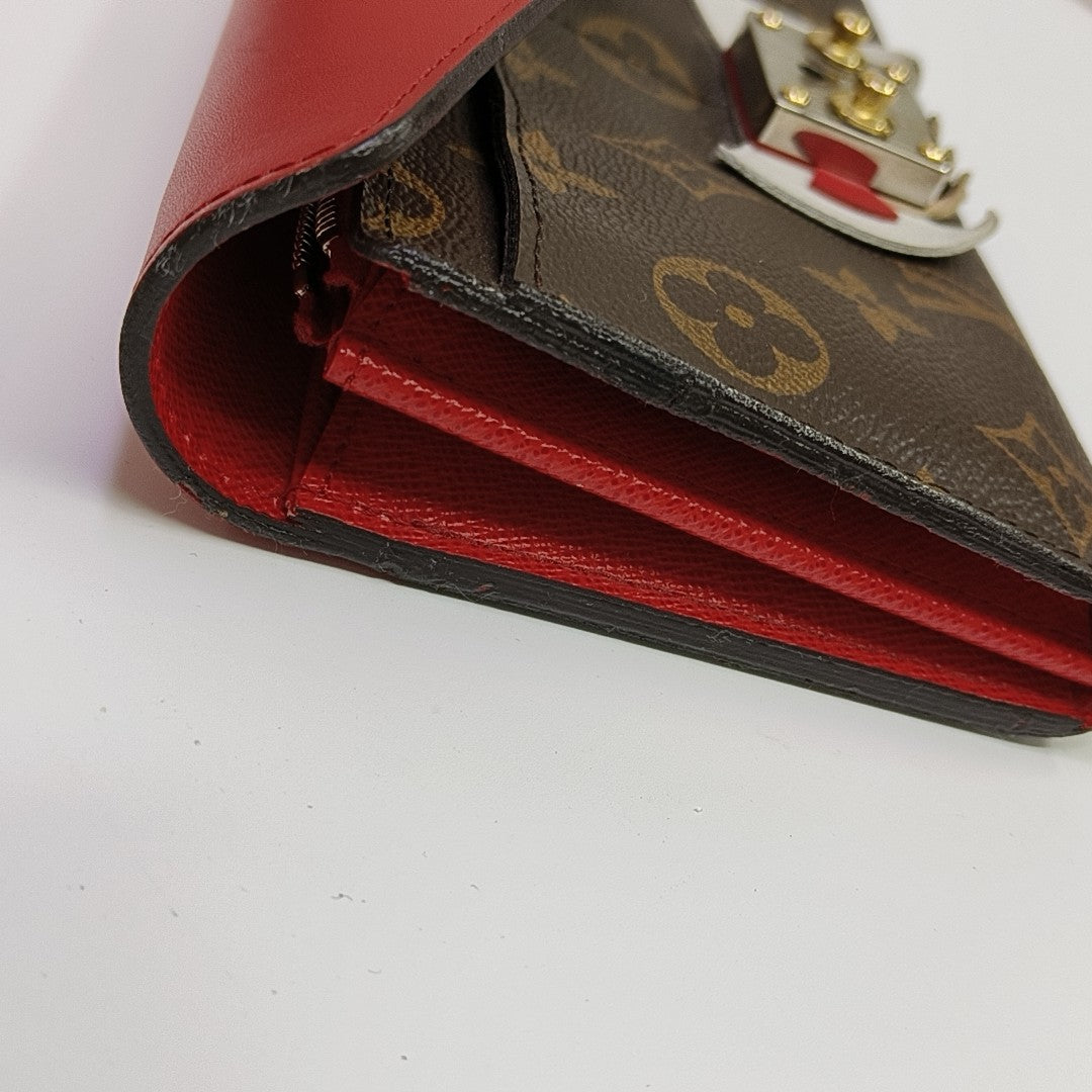 SARAH Monogram Coated Canvas Brown Wallet