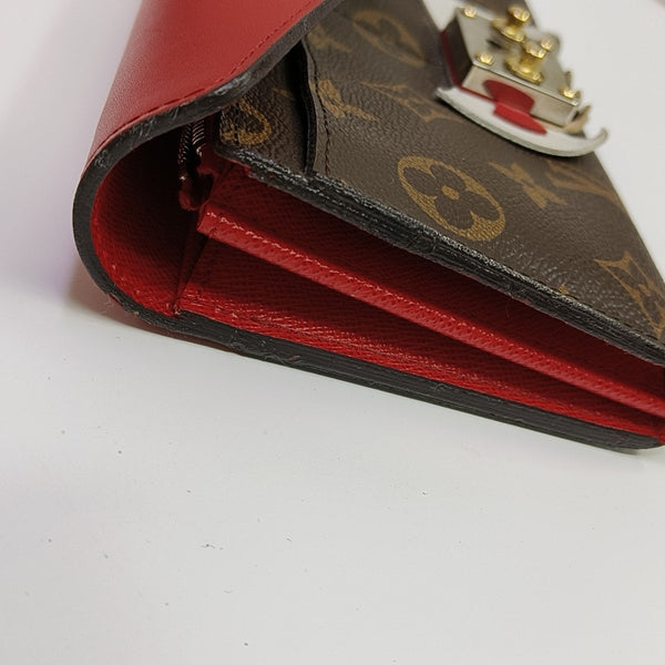 SARAH Monogram Coated Canvas Brown Wallet