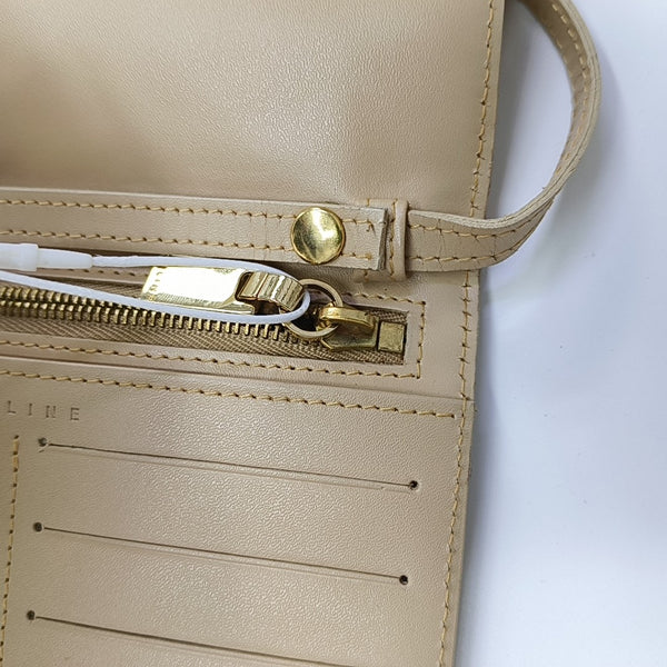 Coated Canvas Shoulder Bag Beige