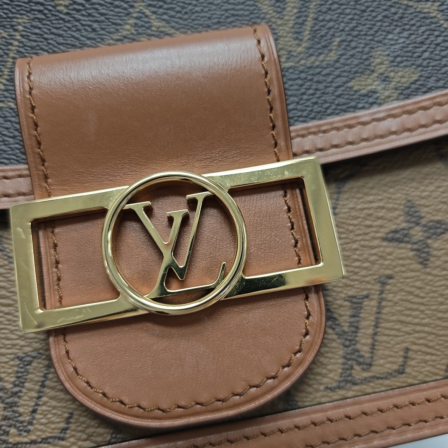 DAUPHINE Mini Monogram Coated Canvas Brown