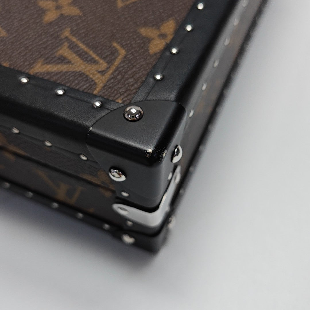CLUTCH BOX Monogram Coated Canvas Brown