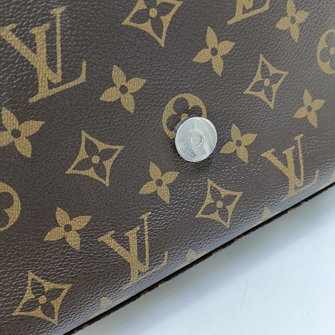SAINT MICHEL Monogram Coated Canvas Brown