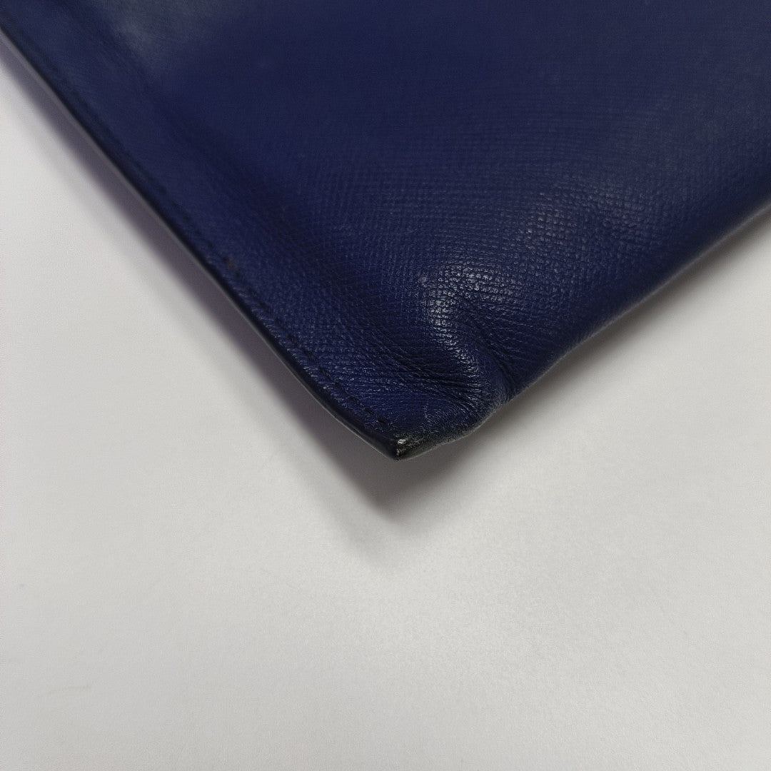 Leather Clutch Blue