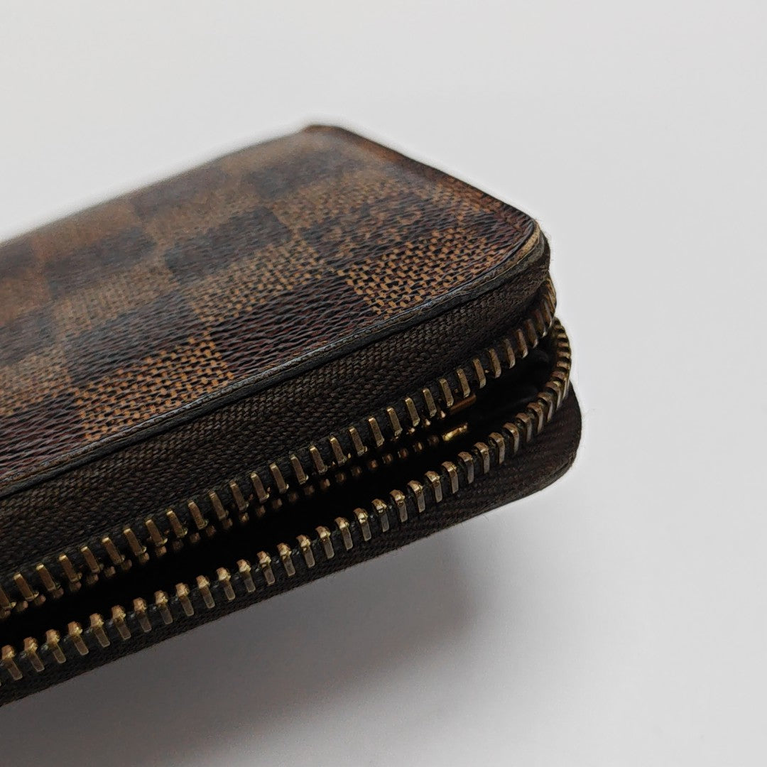 ZIPPY Damier Ebene Coated Canvas Brown Wallet