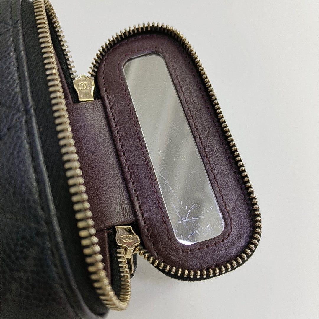 VANITY CASE Mini Quilted Grained Calfskin Black