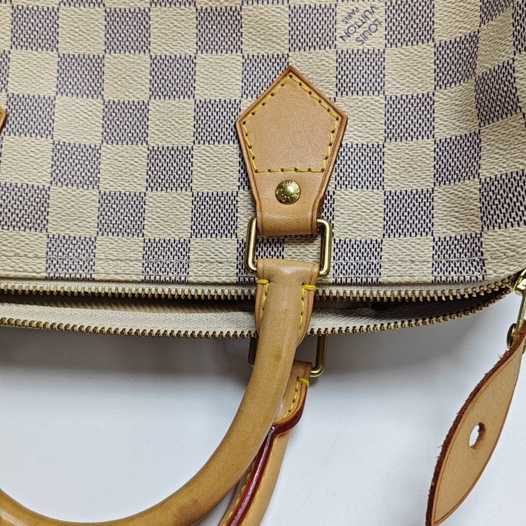 SPEEDY 30 Damier Azur Coated Canvas White