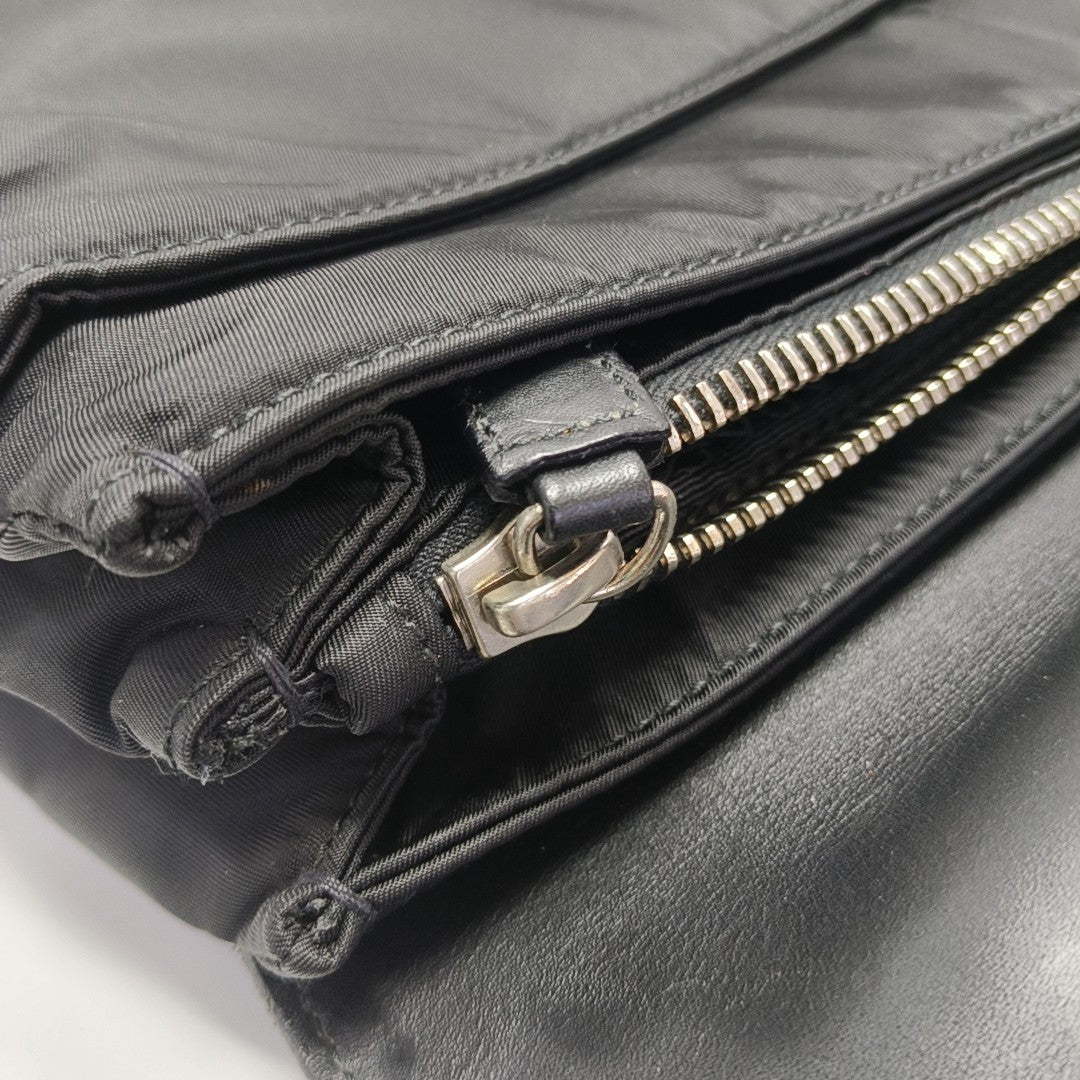 Nylon Top Handle Bag Black