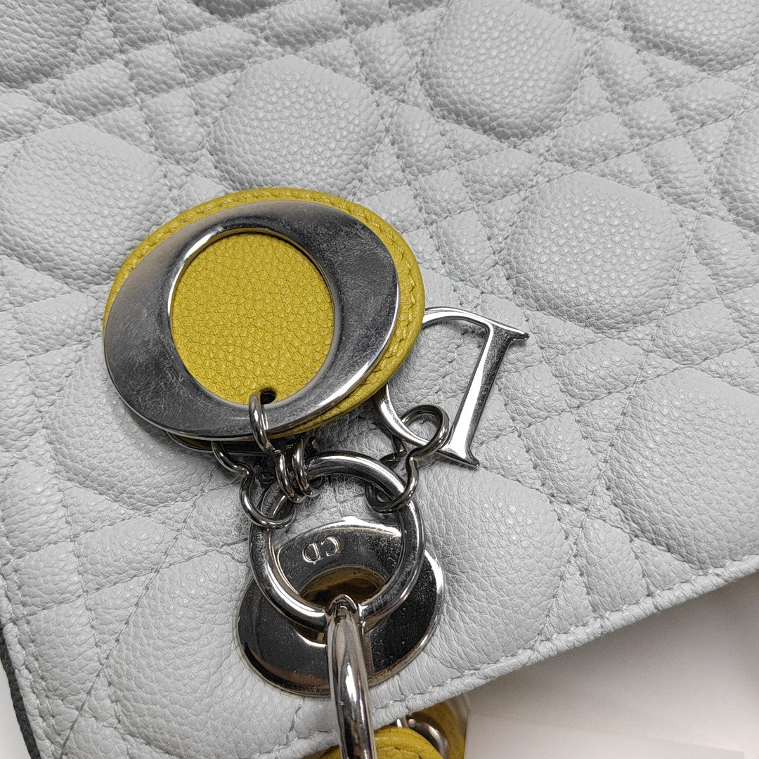 Lady Dior Medium Cannage Calfskin Blue