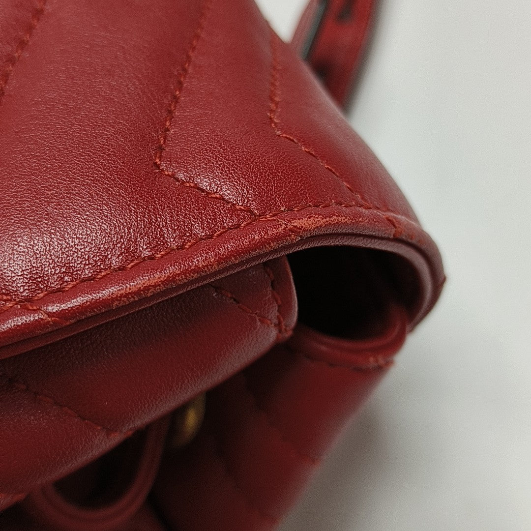GG Marmont Super Mini Quilted Calfskin Red