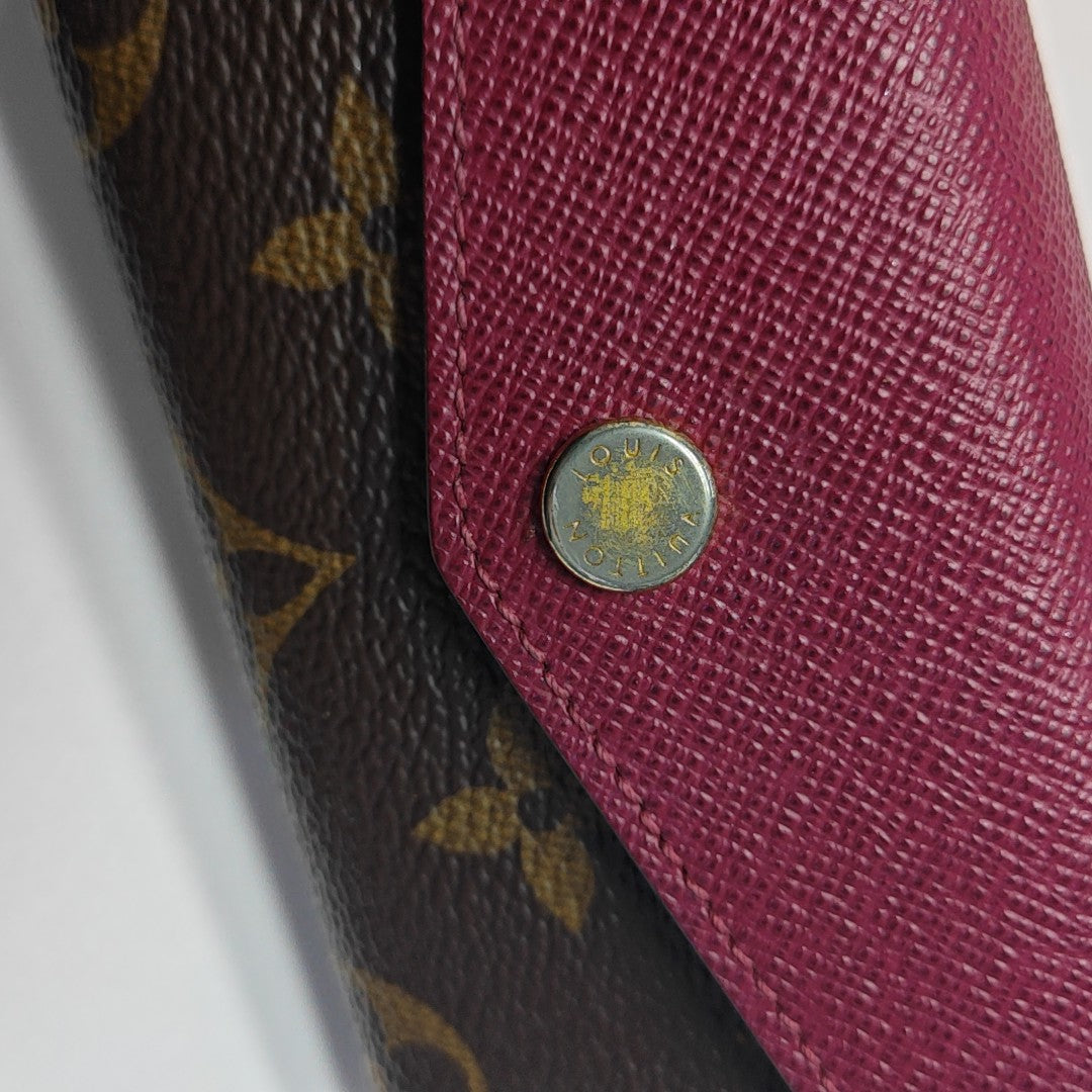 MARIE LOU Monogram Coated Canvas Brown Card Holder