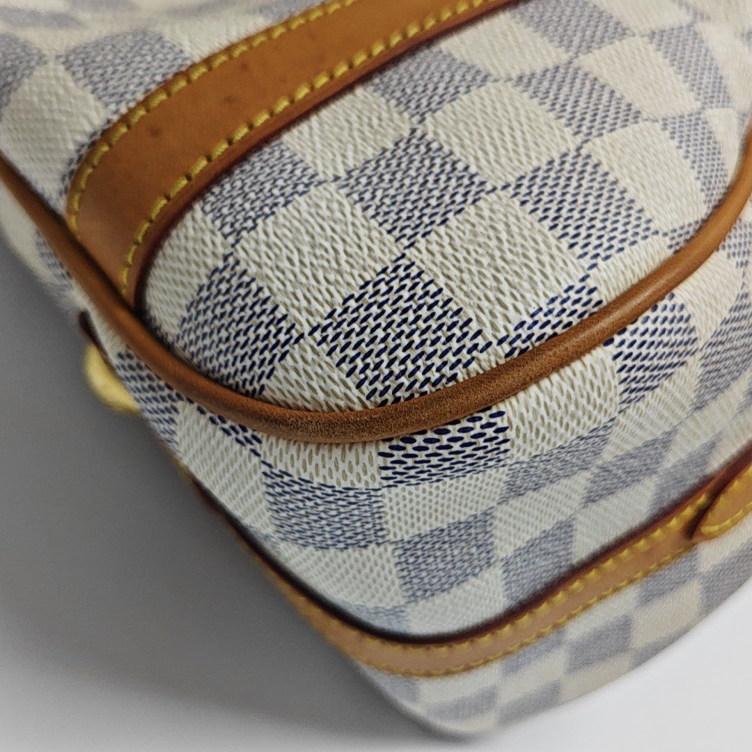 STRESA Damier Azur Coated Canvas White