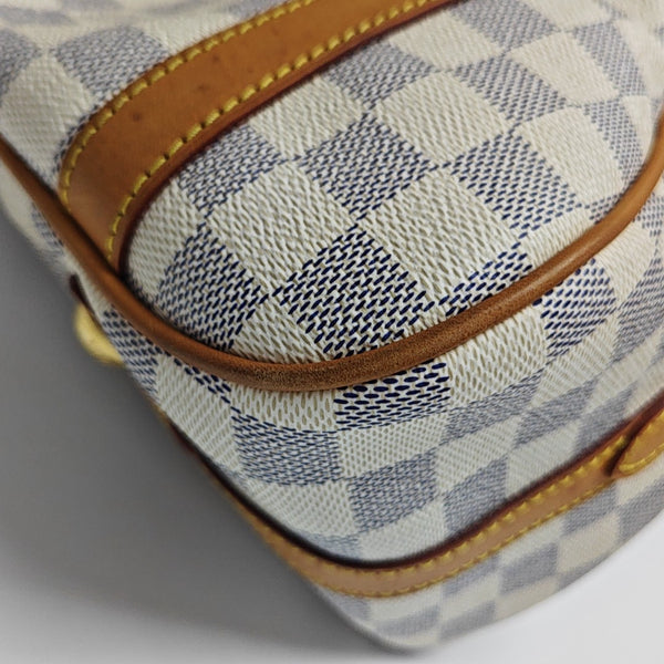 STRESA Damier Azur Coated Canvas White