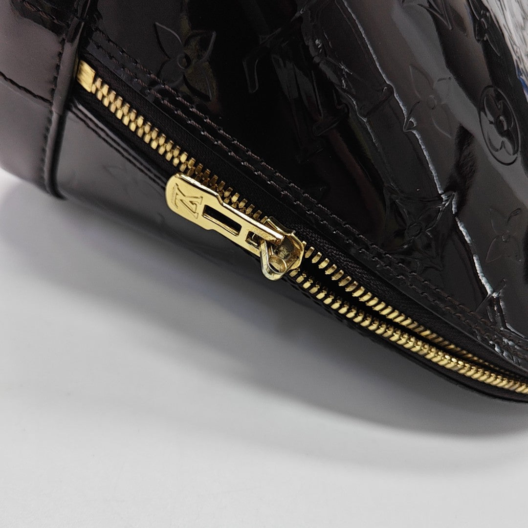 ALMA PM Monogram Patent Leather Brown