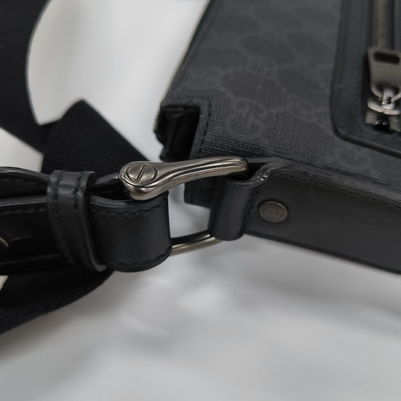Monogram Coated Canvas Shoulder Bag Black