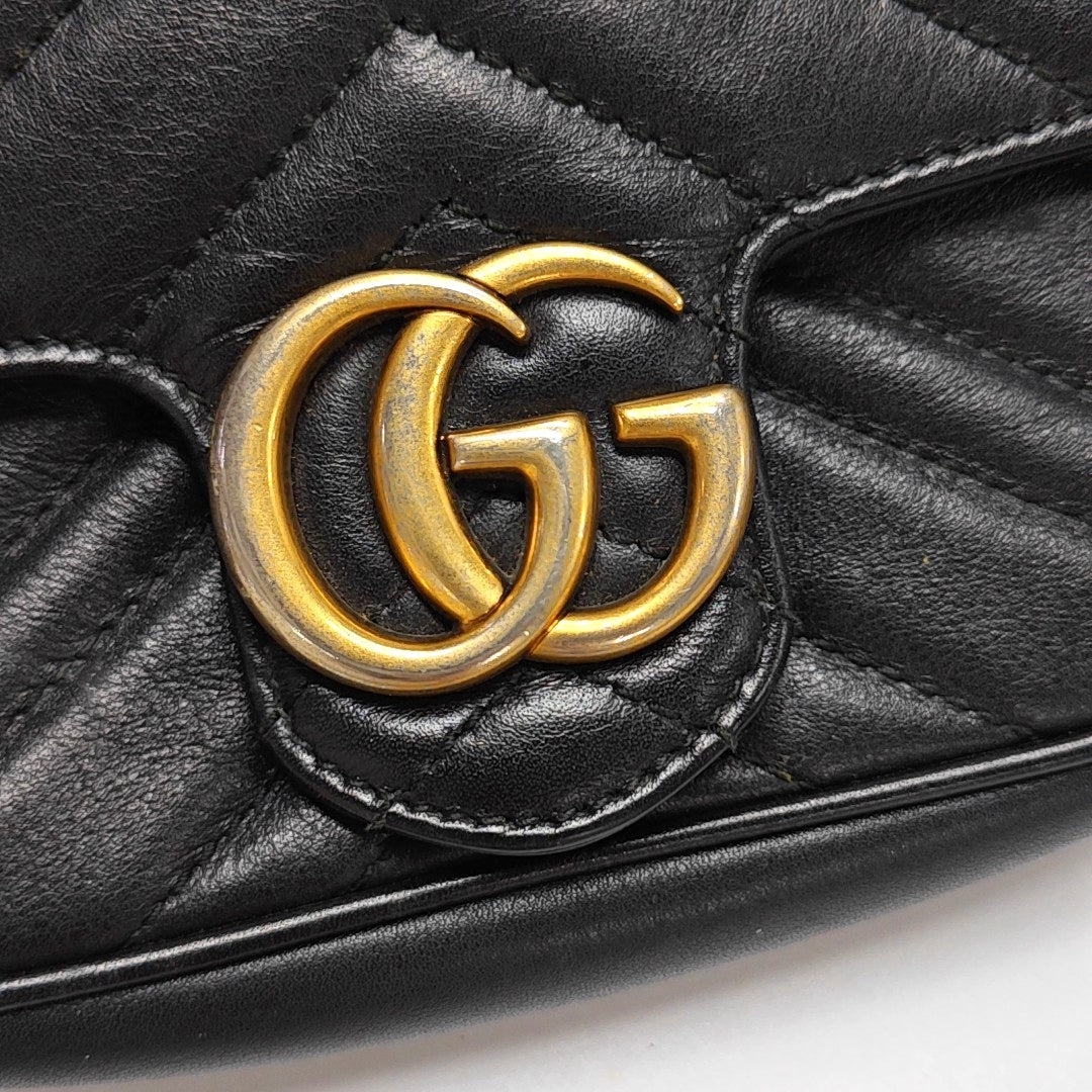 GG Marmont Mini Quilted Calfskin Black