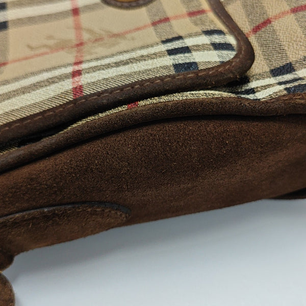 Coated Canvas Shoulder Bag Brown