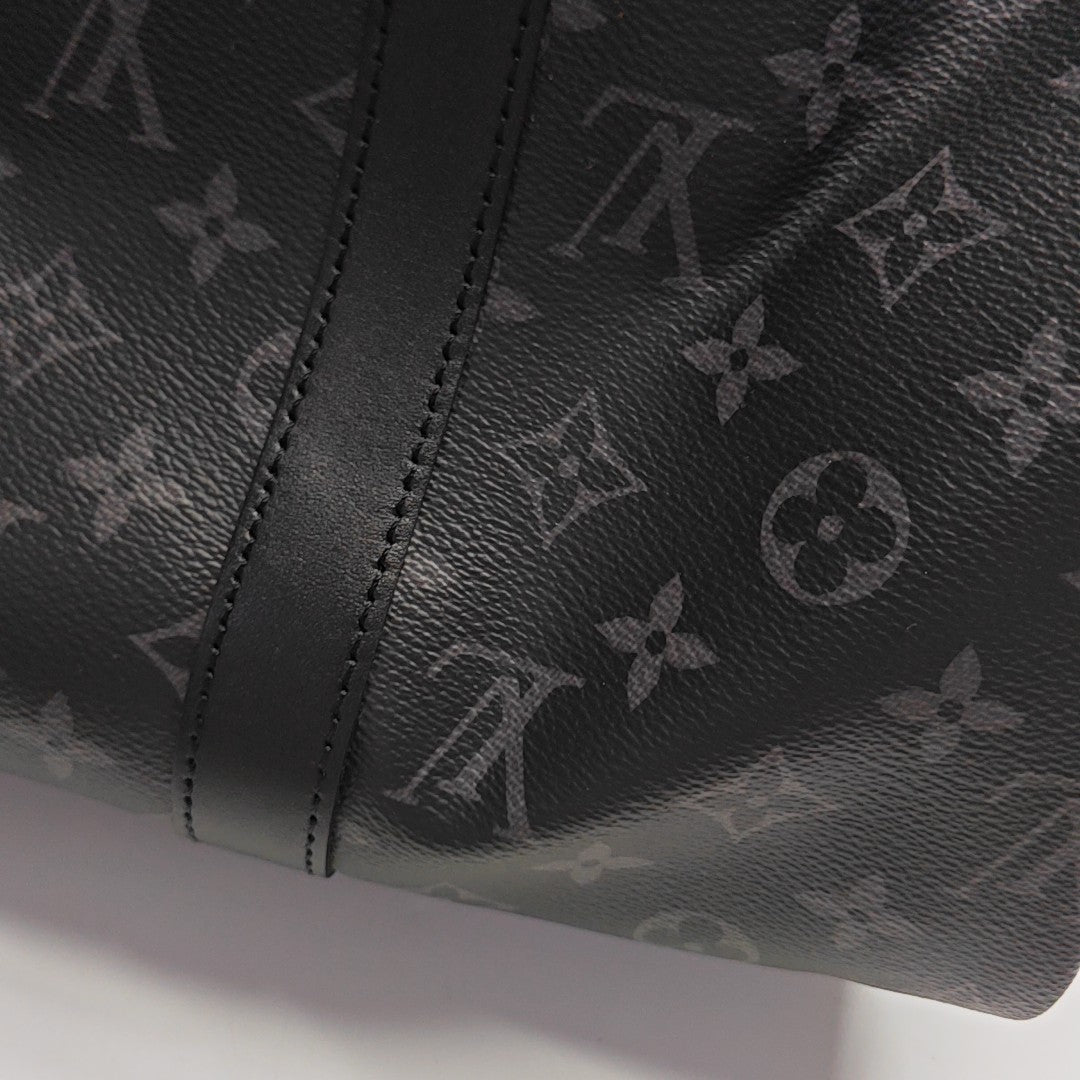 KEEPALL 35 Monogram Coated Canvas Black