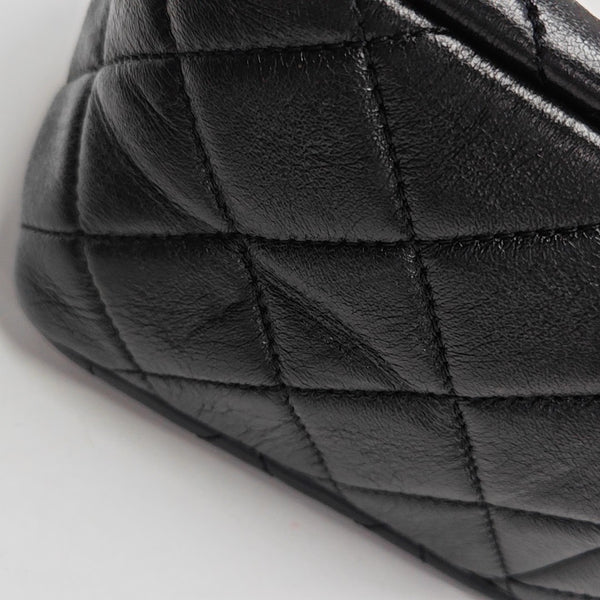 Quilted Lambskin Shoulder Bag Black