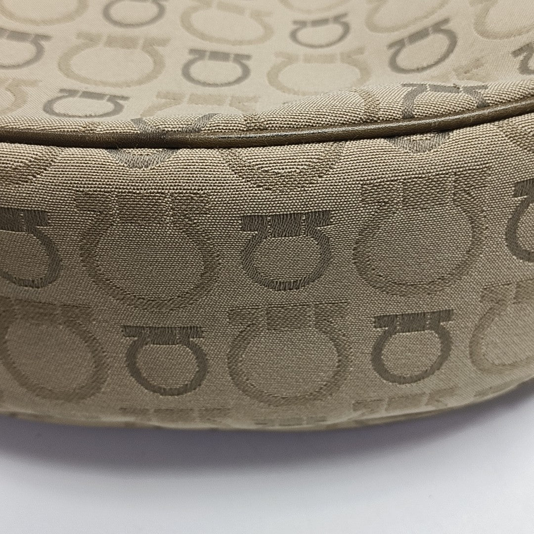 Coated Canvas Top Handle Bag Brown