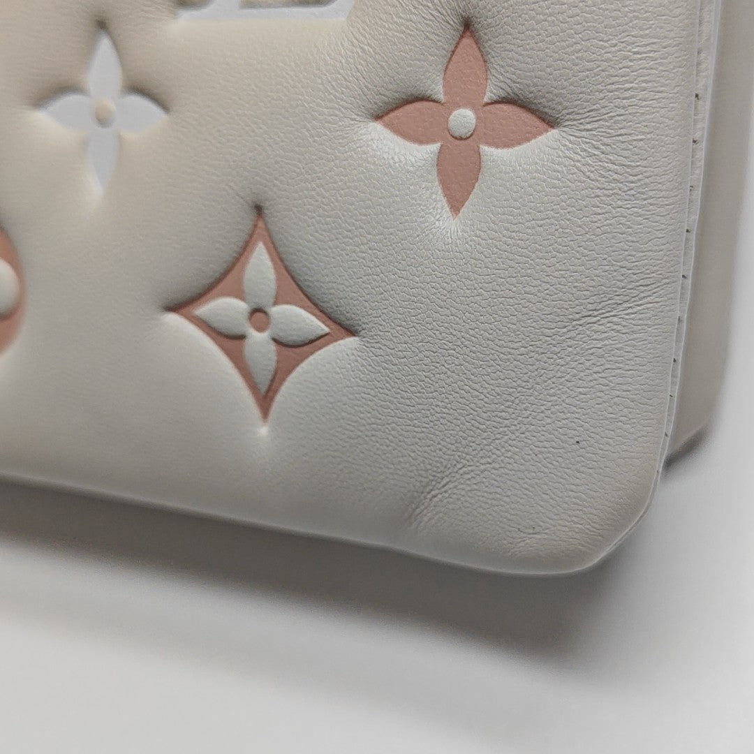 COUSSIN PM Monogram Lambskin White