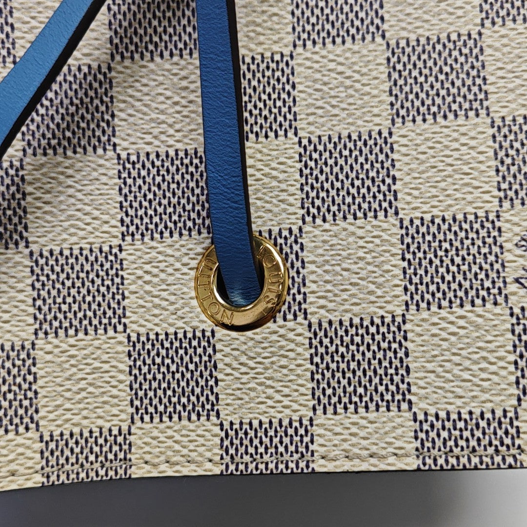 NÉONOÉ MM Damier Azur Coated Canvas White