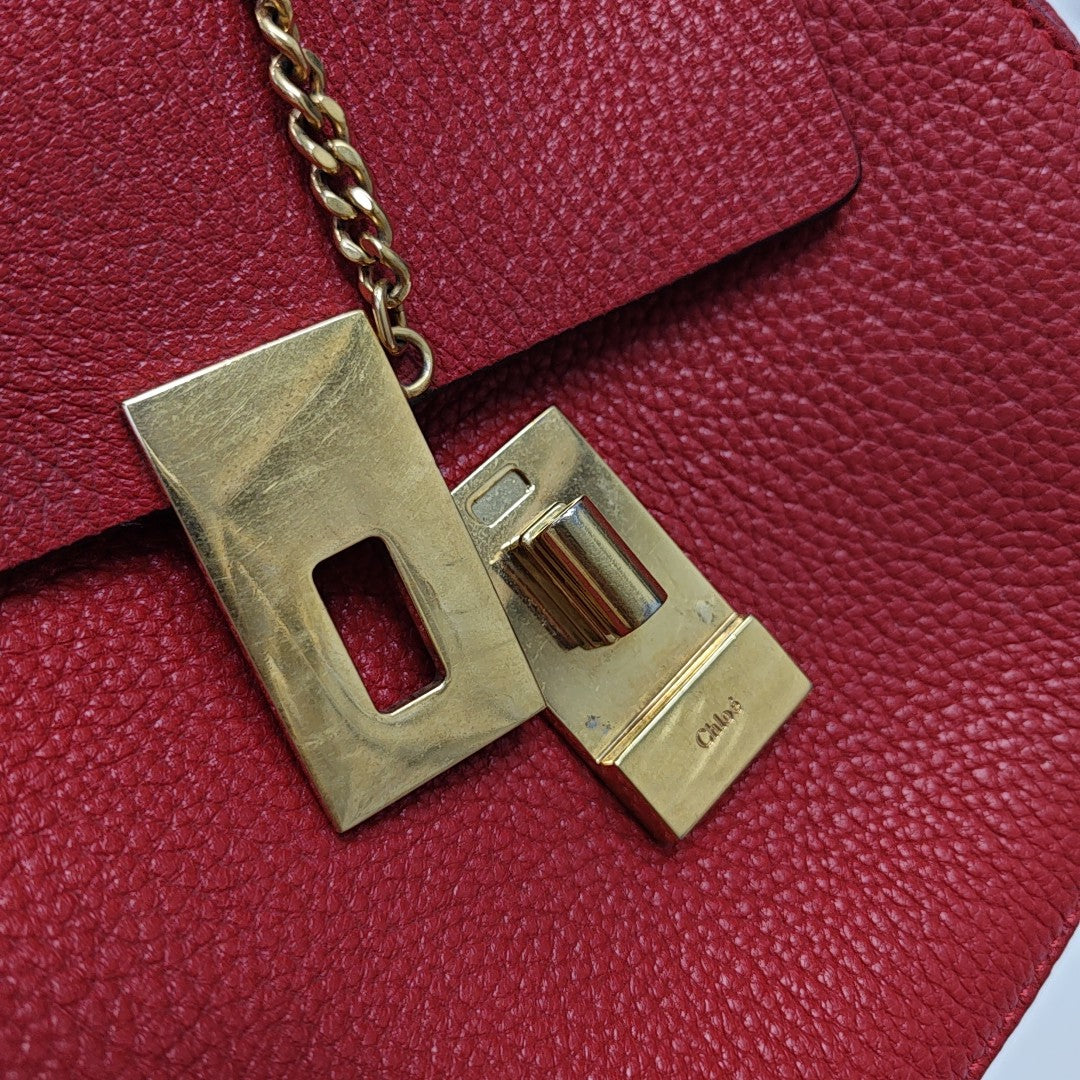Drew Mini Calfskin Red