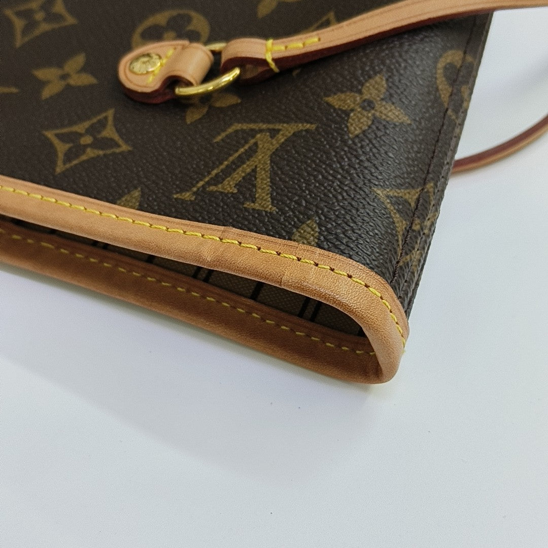 NEVERFULL MM Monogram Coated Canvas Brown