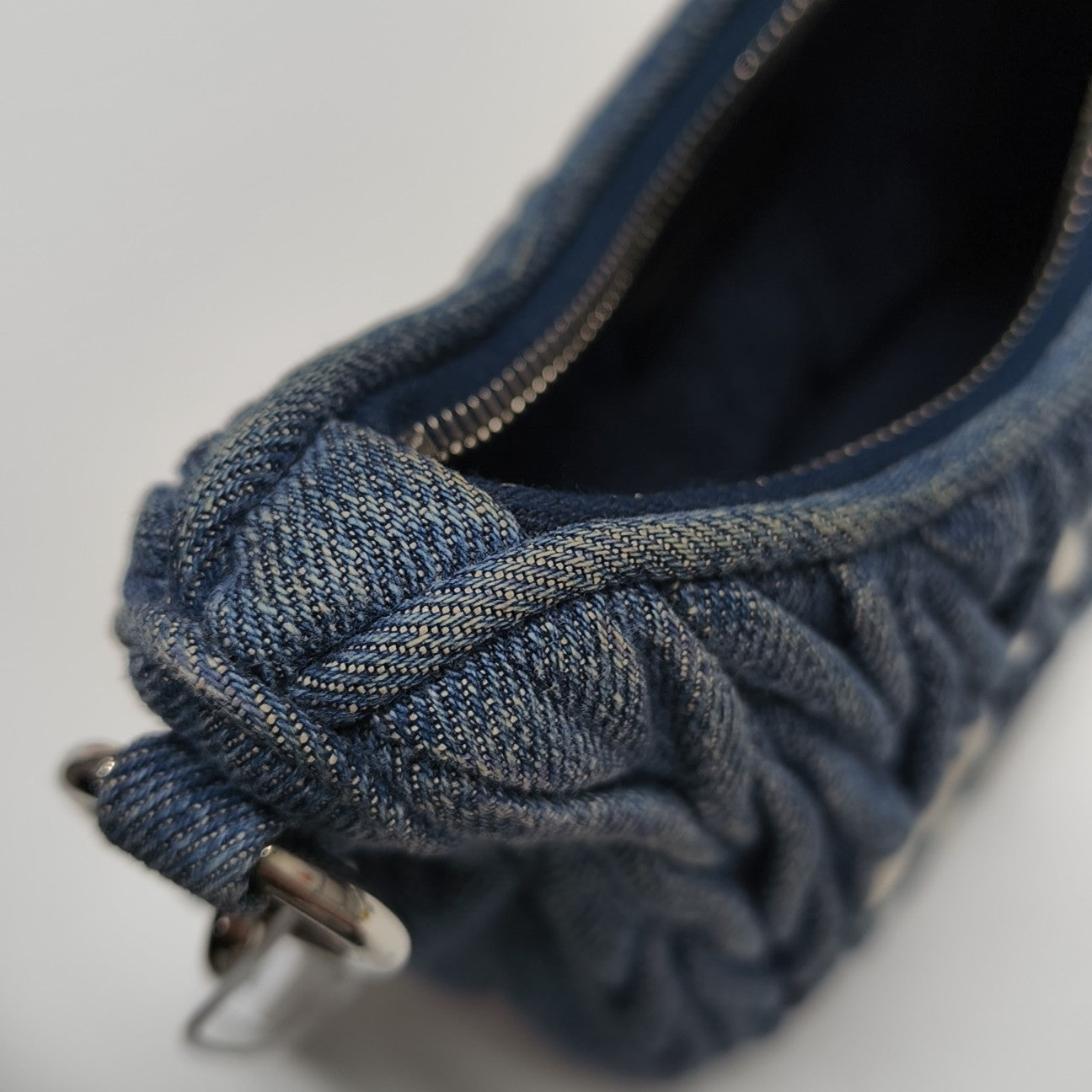 Quilted Denim Shoulder Bag Blue