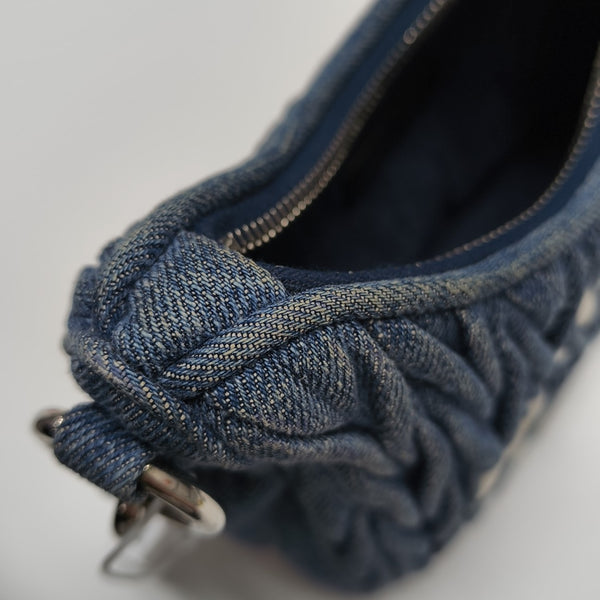 Quilted Denim Shoulder Bag Blue