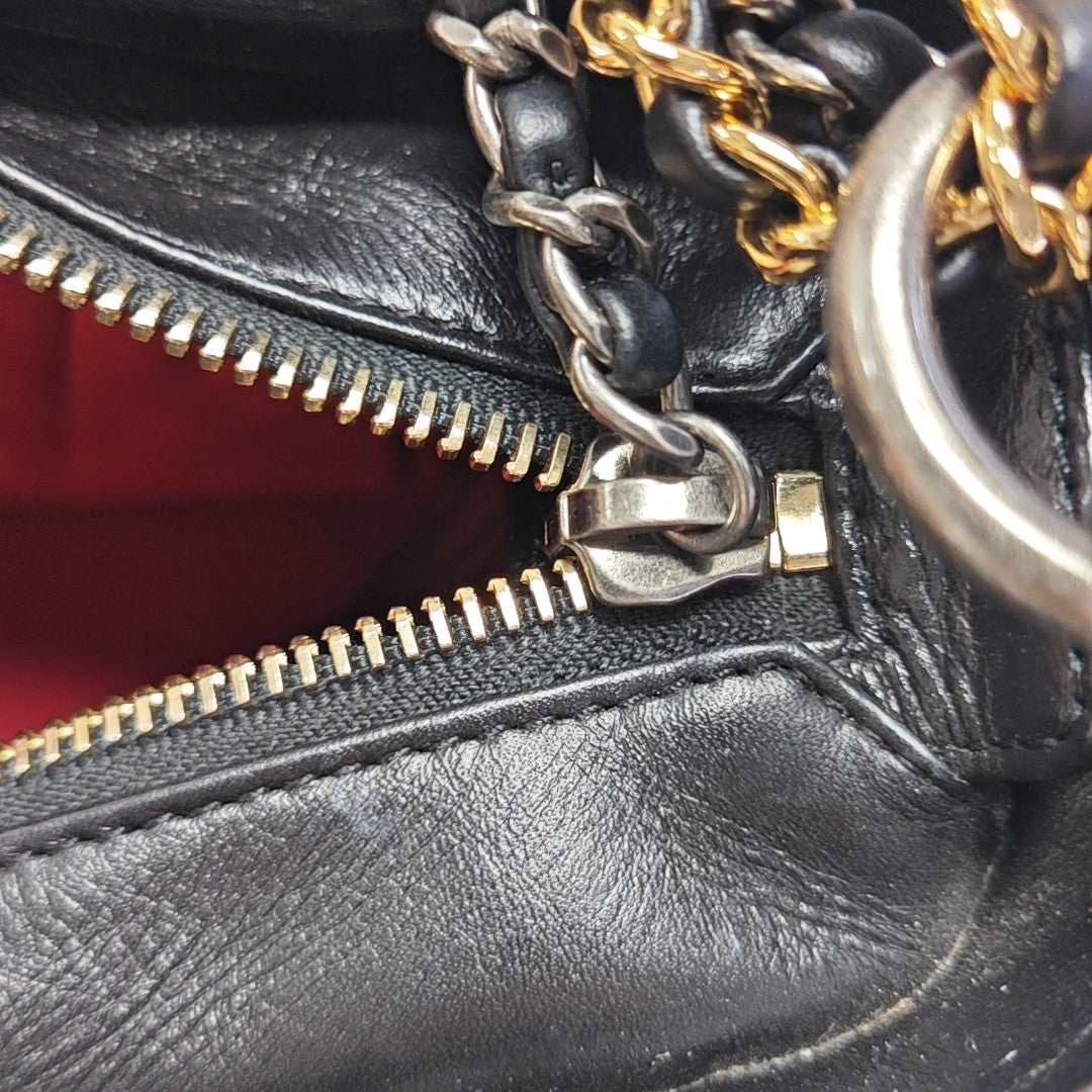 GABRIELLE Small Quilted Vintage Calf Black