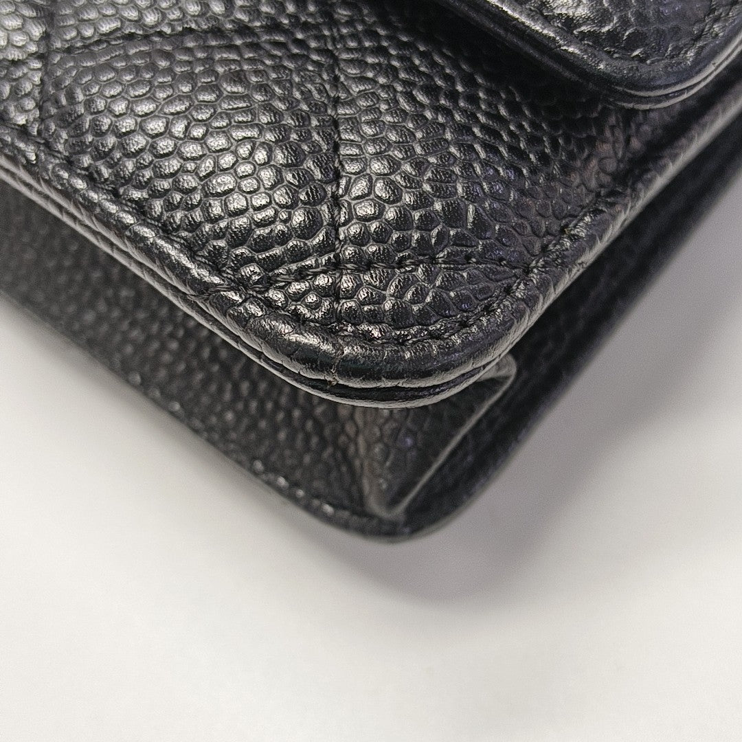 WOC Quilted Grained Calfskin Black