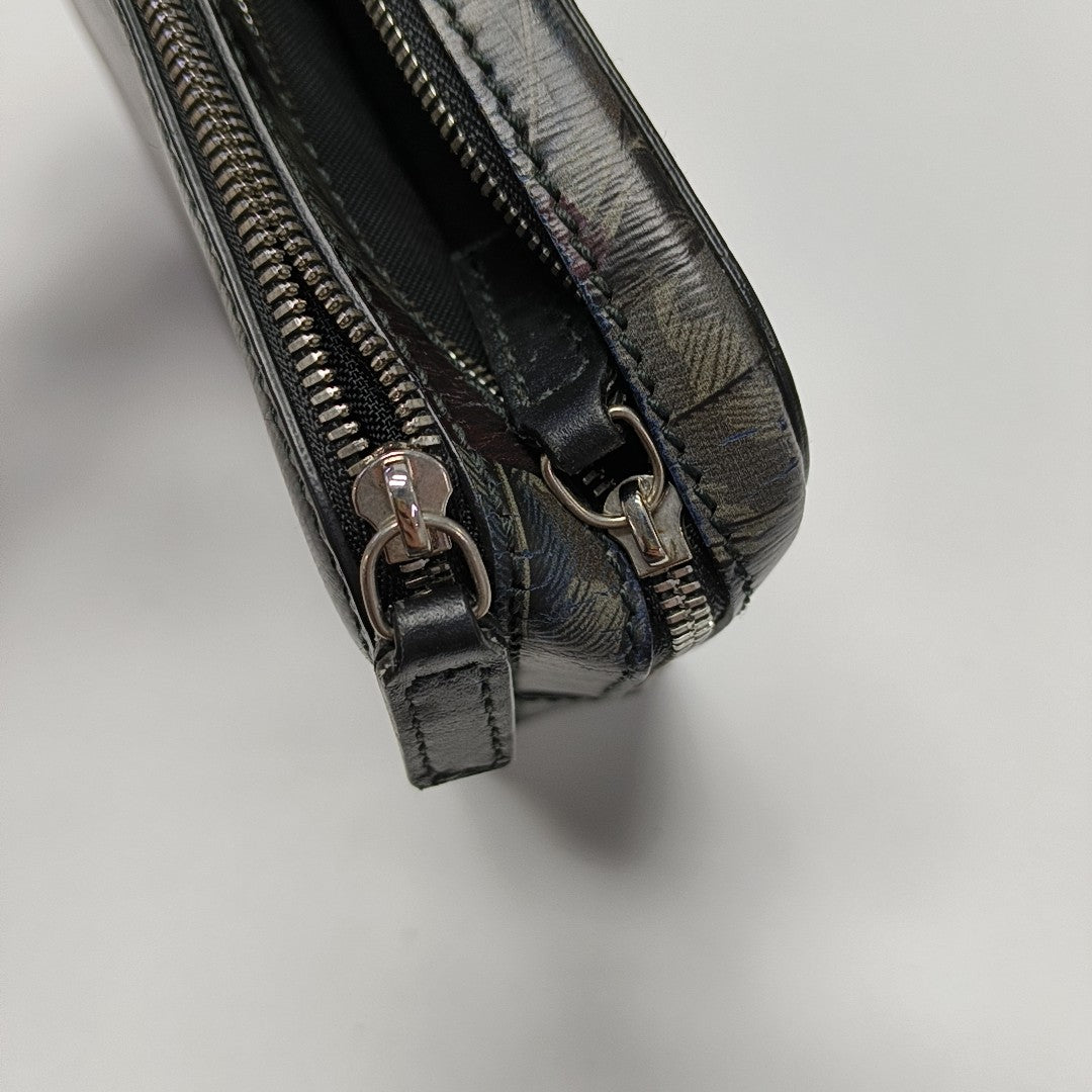 Coated Canvas Clutch Black