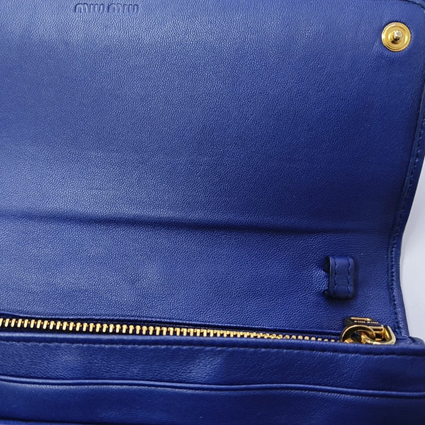 Quilted Lambskin Shoulder Bag Blue