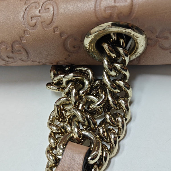 Emily Chain Monogram Calfskin Beige