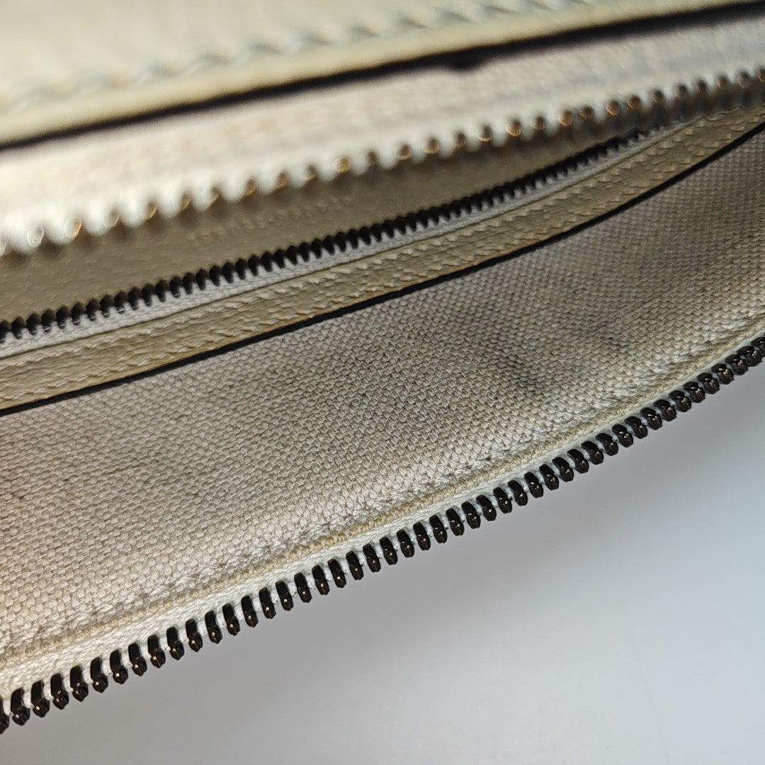 Ophidia Medium Monogram Coated Canvas Beige
