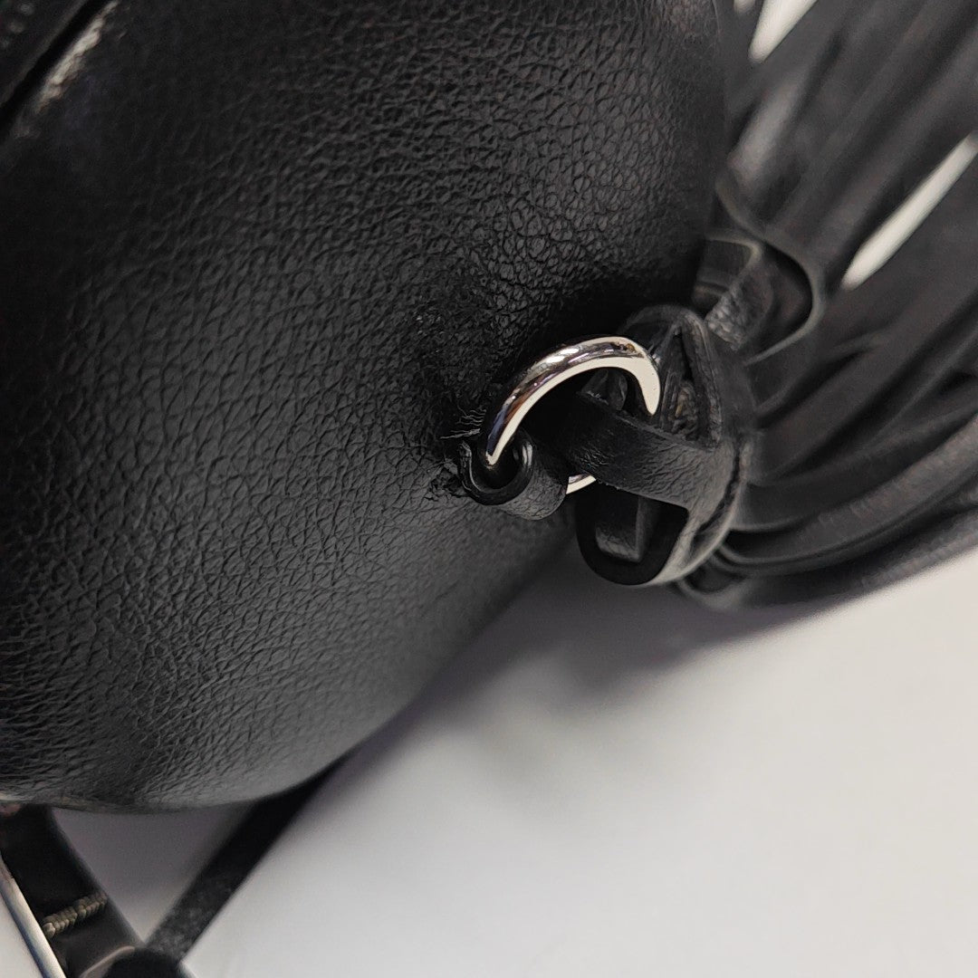 Calfskin Top Handle Bag Black