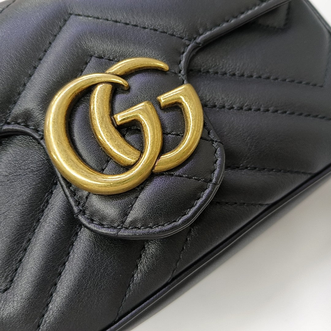 GG Marmont Mini Quilted Calfskin Black