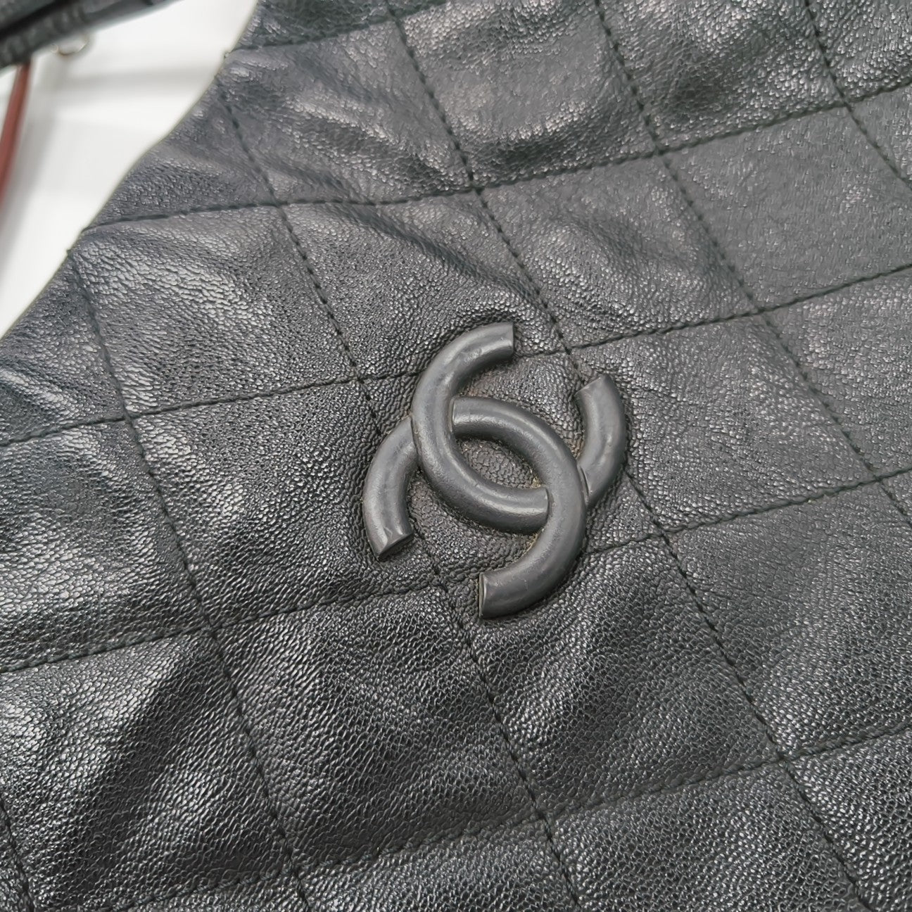Quilted Calfskin Top Handle Bag Black