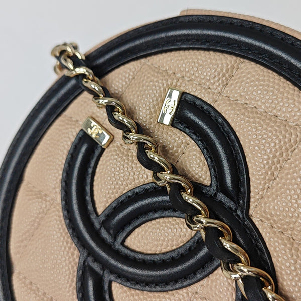 FILIGREE Mini Quilted Grained Calfskin Beige