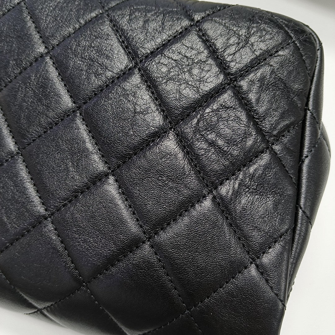 Quilted Calfskin Crossbody Bag Black