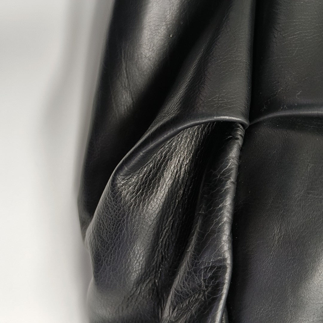 Calfskin Top Handle Bag Black