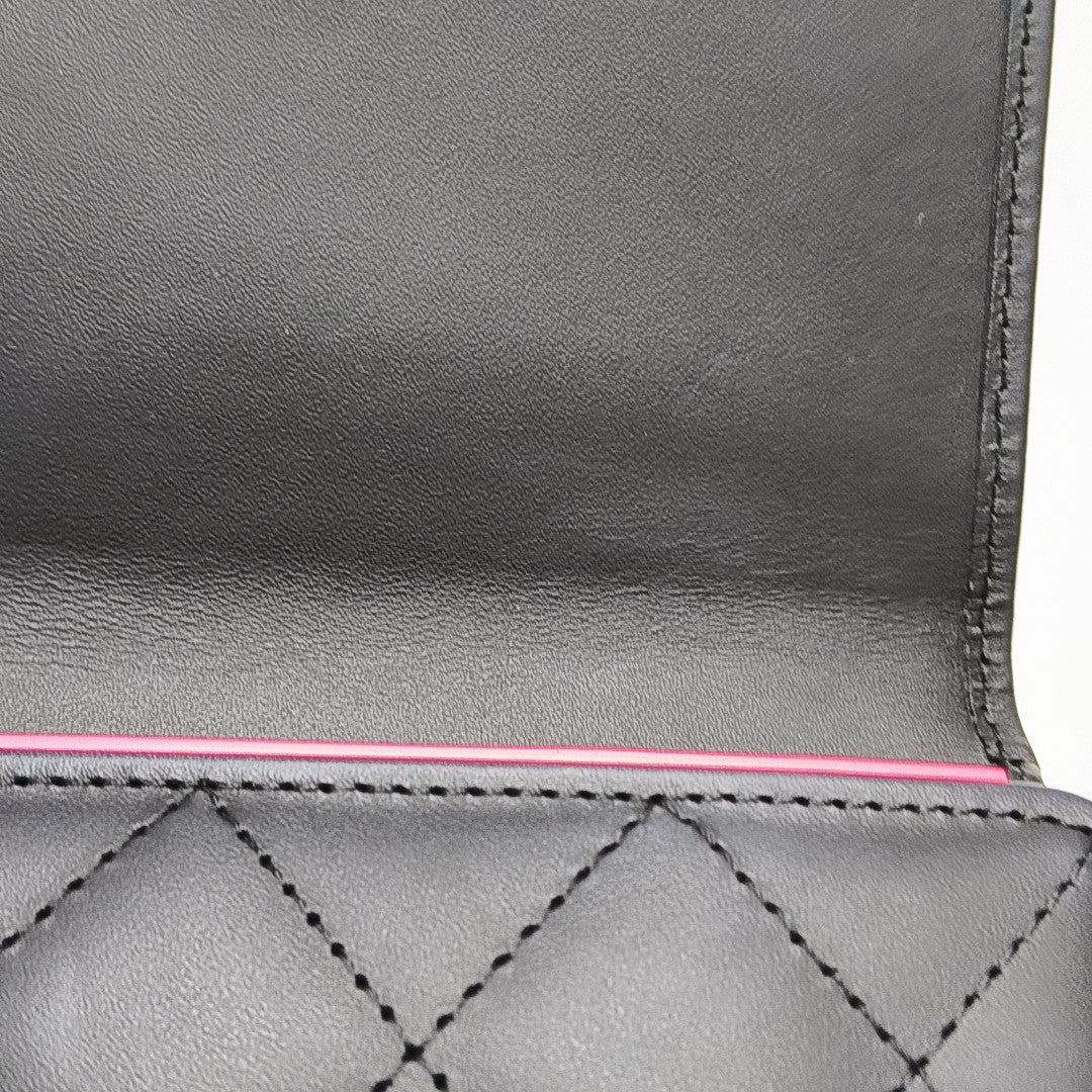 CAMBON Medium Quilted Calfskin Black Wallet
