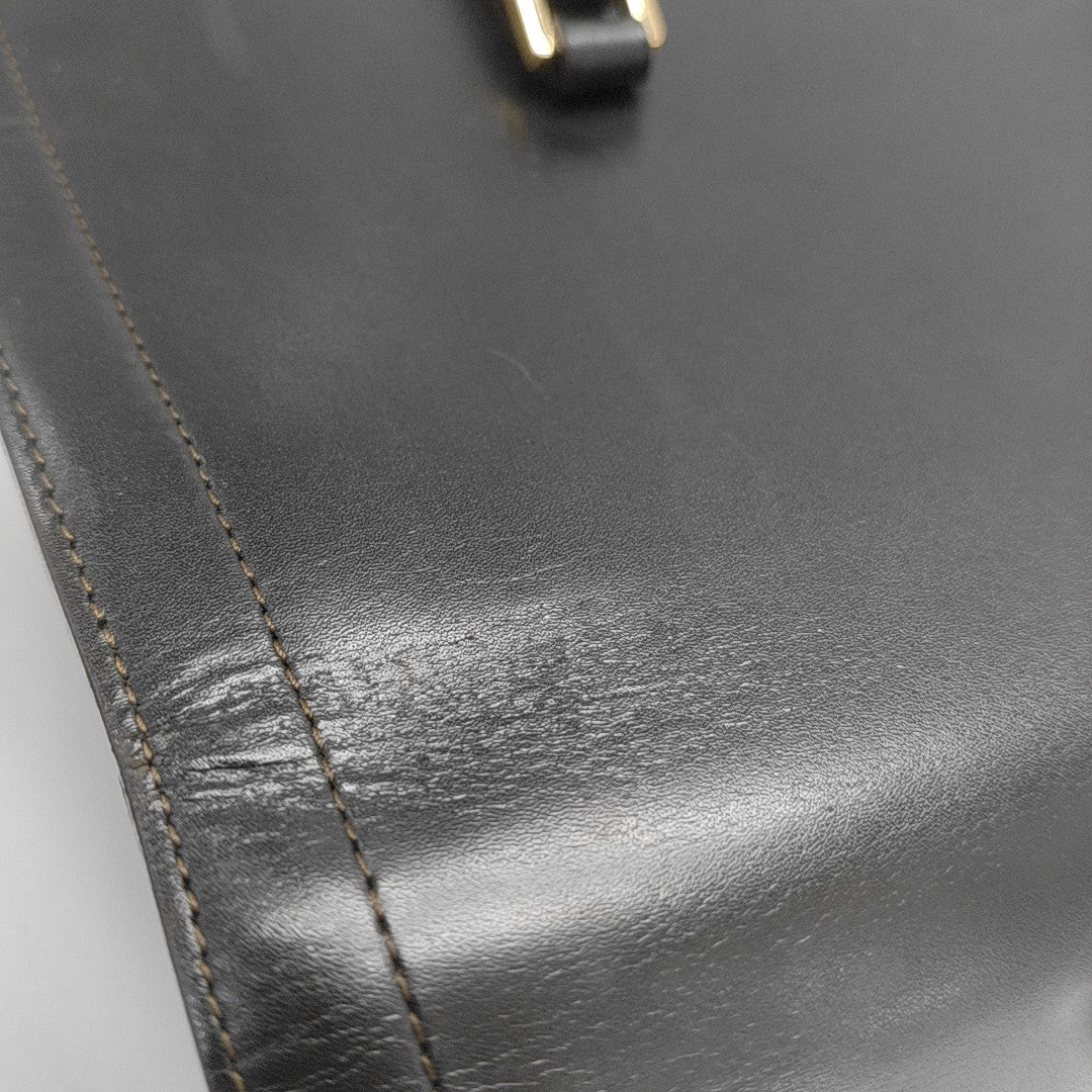 Calfskin Top Handle Bag Black