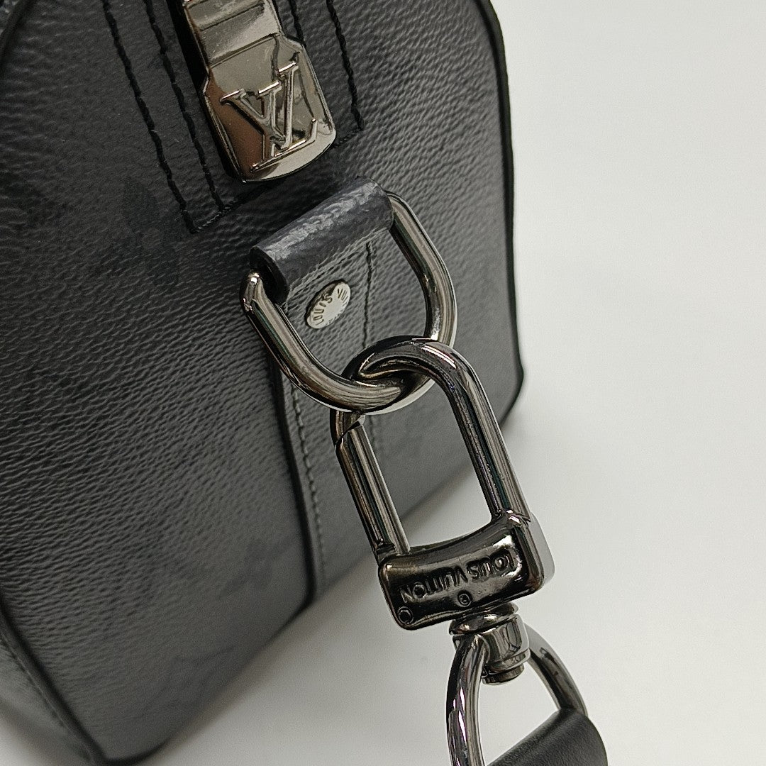 KEEPALL Monogram Coated Canvas Black