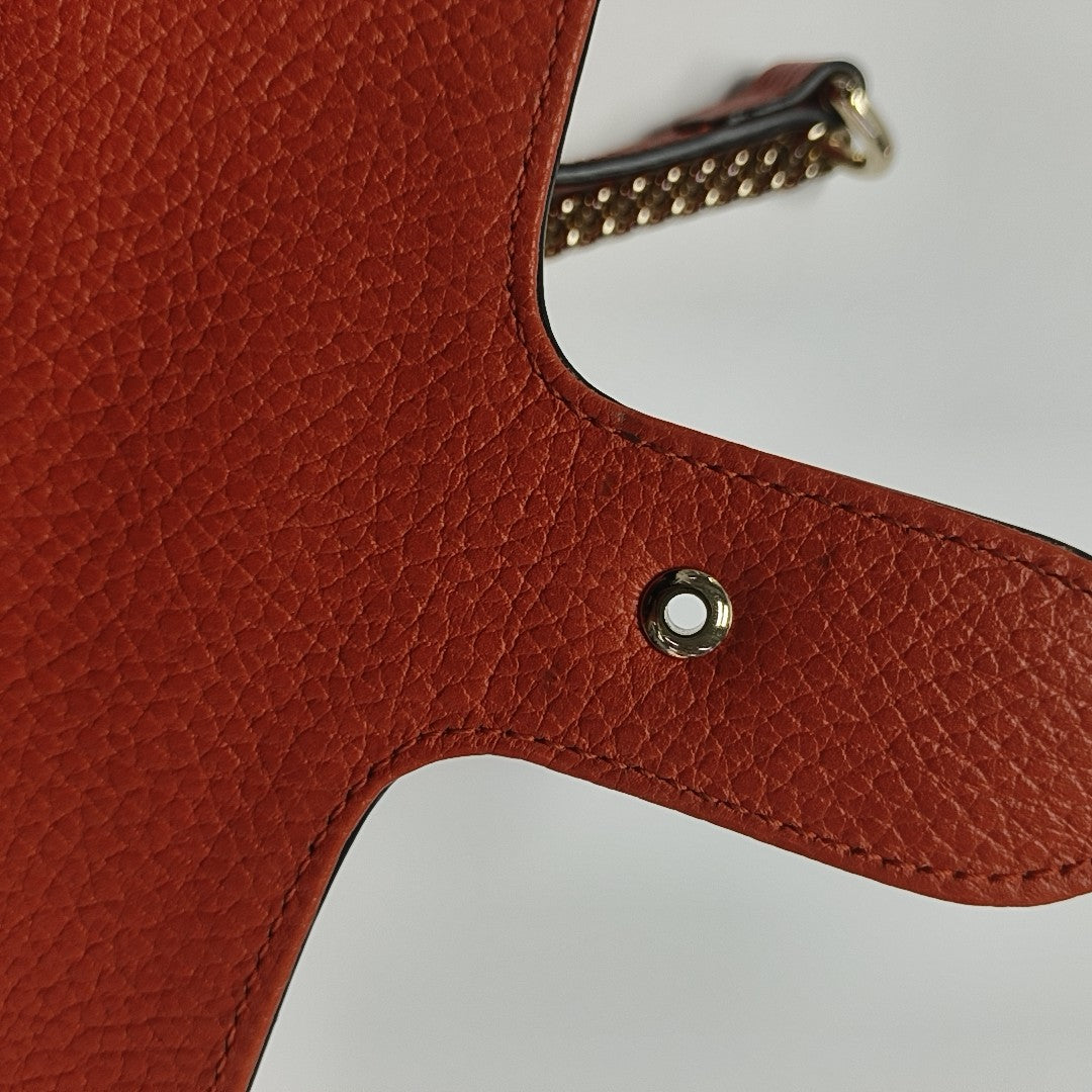 Interlocking G Small Calfskin Orange
